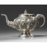 An Indian silver teapot