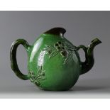 A Chinese green-glazed Cadogan teapot