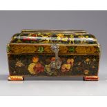 A persian Qajar papier-mache casket