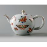 A Chinese famille verte 'butterfly' teapot and cover