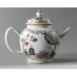 A Chinese famille rose 'Altar of love' teapot and cover