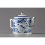 A Chinese blue and white teapot