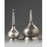 Two Islamic silver sprinklers