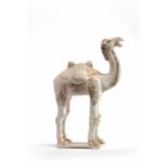 A Chinese painted pottery figure of a camel