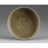 A Chinese celadon crackle-glazed shallow washer