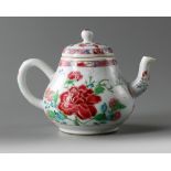 A Chinese famille rose 'floral' teapot and cover