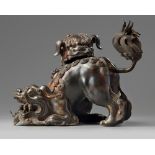 A Chinese Buddhist lion form censer