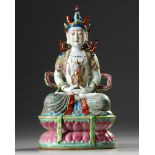 A Chinese famille rose figure of Amitayus