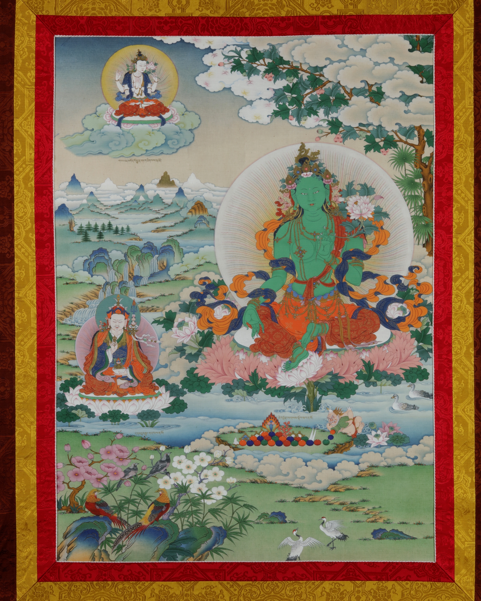 A Tibetan ritual painting of Green Tara - Image 2 of 2