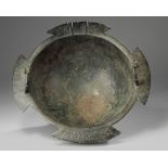 A large Islamic Seljuk bronze bowl (Cauldron)