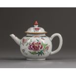 A Chinese famille rose teapot and cover