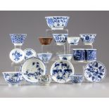 Eighteen Chinese blue and white wares