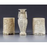 A group of three ivory carvings