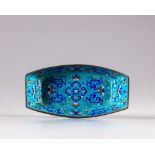 A Chinese painted enamel ingot-shaped tray