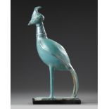 An Islamic Persian turquoise pottery bird