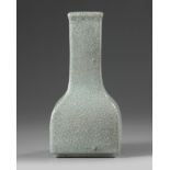 A Chinese crackle-glazed square-section bottle vase