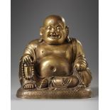 A Chinese gilt bronze Budai