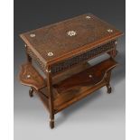 A syrian wooden table inlaid with mother of pearl