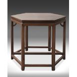 A Chinese two-piece hardwood hexagonal table