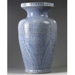 A large Chinese blue and white 'ten thousand shou' vase