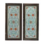 A pair of Chinese doucai 'floral' rectangular plaques