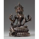 A Nepalese bronze figure of Vasudhara