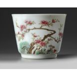 A Chinese famille rose 'prunus' cup