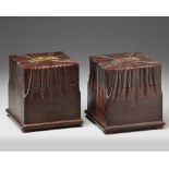 A pair of Chinese hongmu boxes and covers