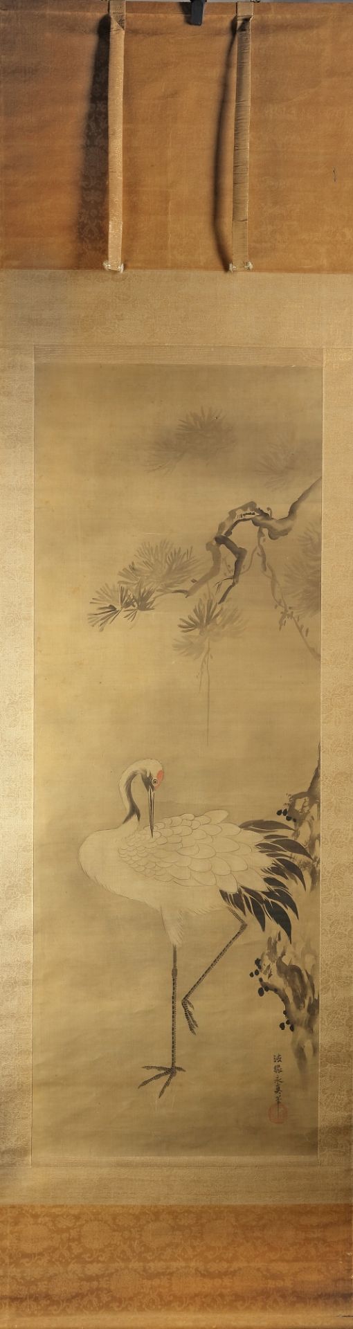 A pair of hand-scrolls depicting depicting cranes in original box - Image 2 of 3