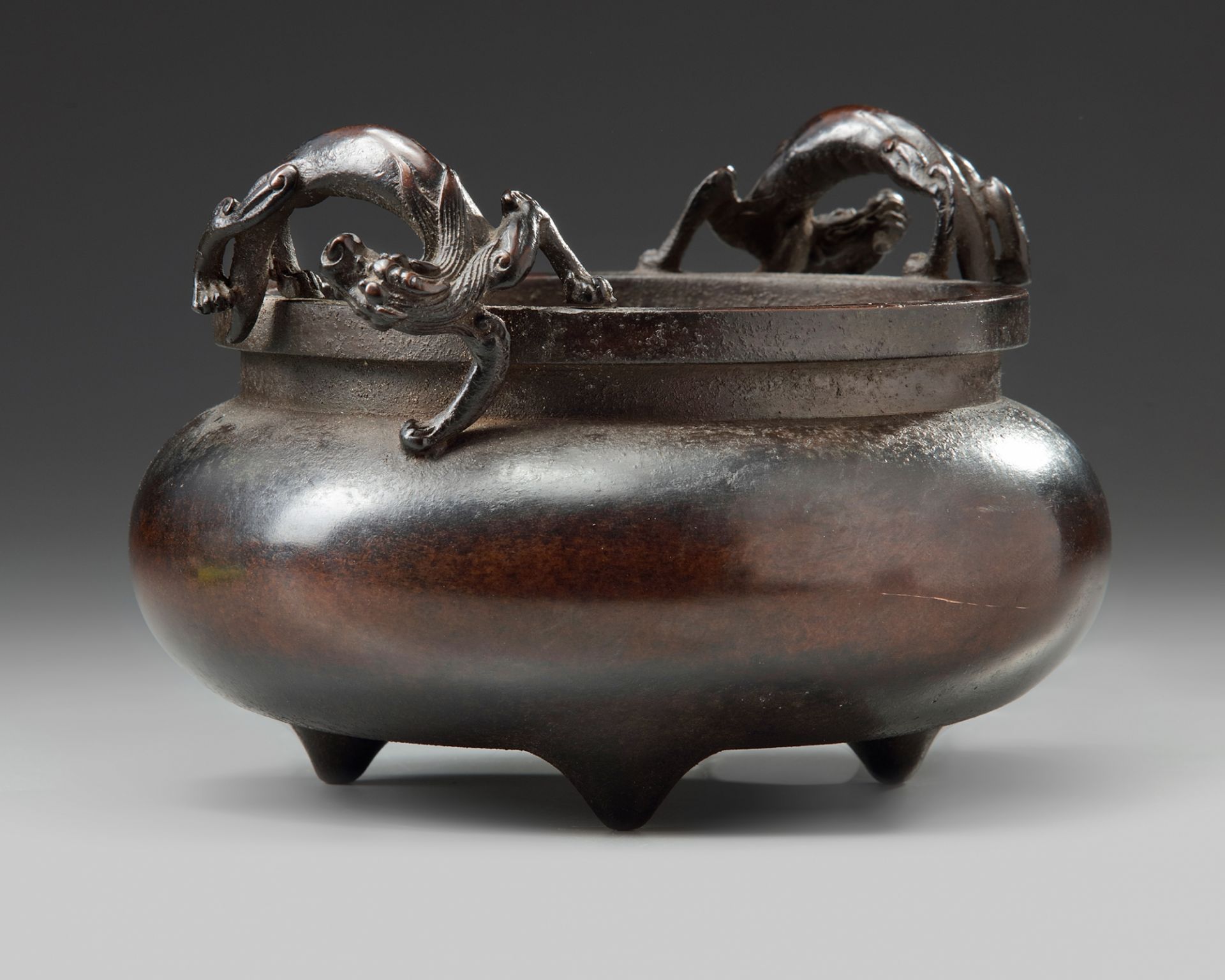 A Chinese bronze 'qilin' tripod censer - Image 2 of 5