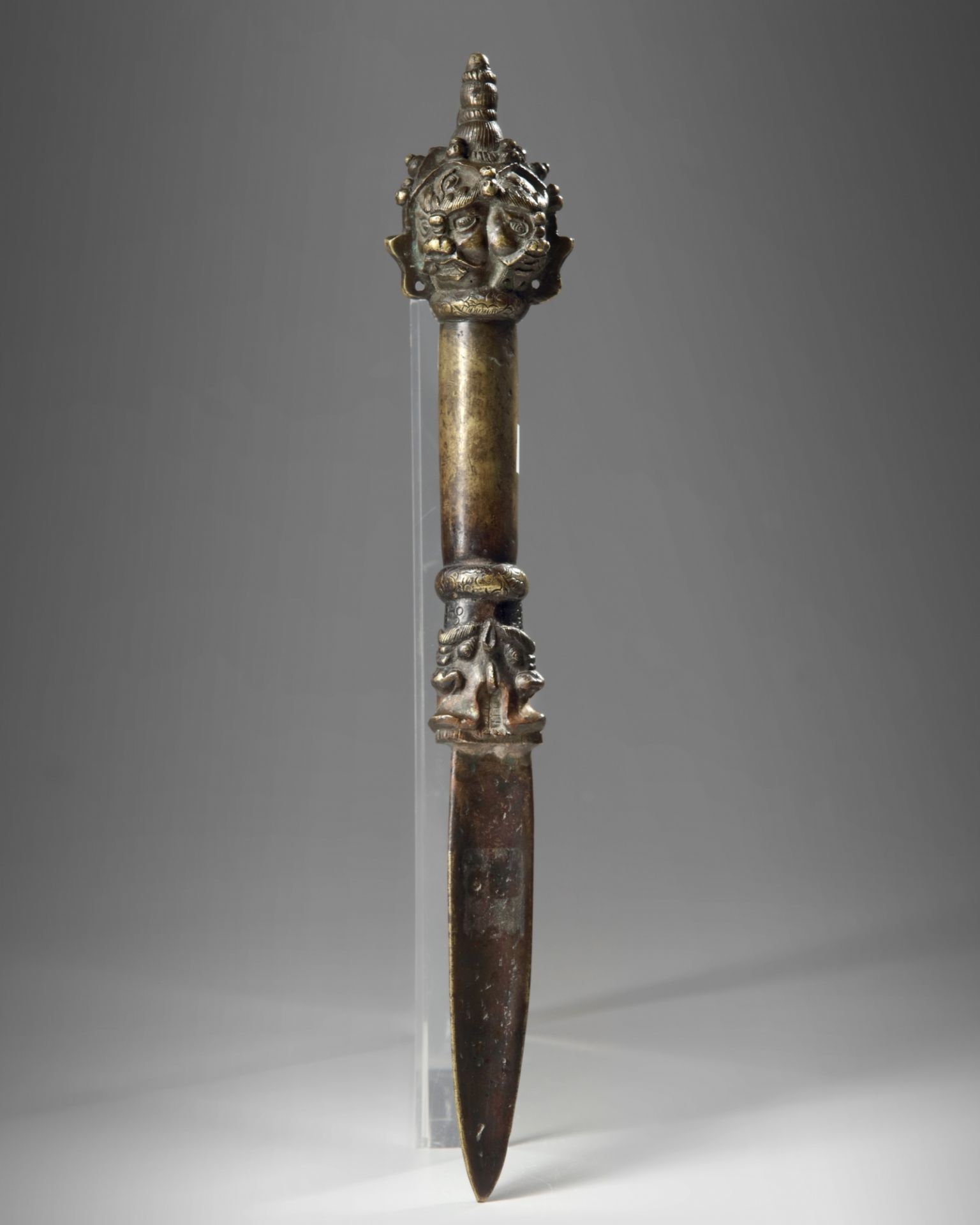 A Tibetan bronze phurbu - Image 3 of 3