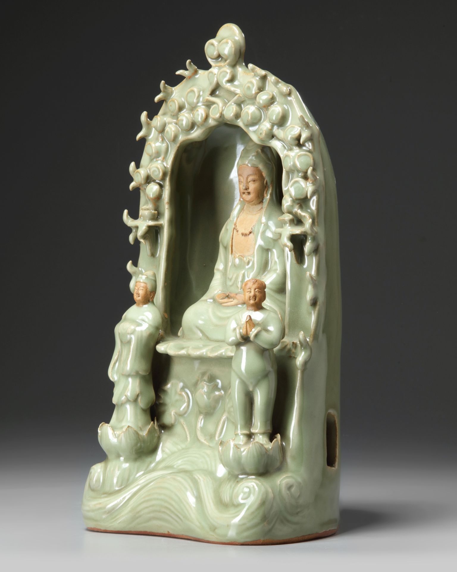 A Chinese Longquan celadon glazed grotto - Image 3 of 5