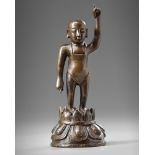 A Chinese bronze figure of the boy Shakyamuni