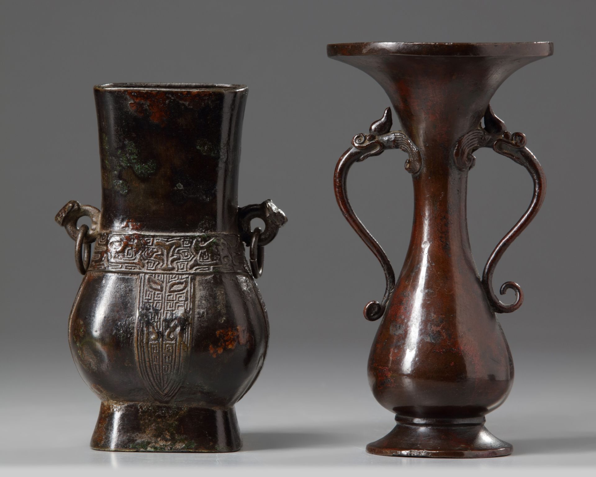 Two Chinese bronze vases - Bild 5 aus 5