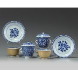 A group of Chinese café-au-lait and blue and white porcelain