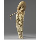 A Chinese carved ivory musician
