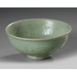 A Chinese Longquan celadon moulded ‘floral’ bowl