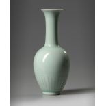 A Chinese celadon-glazed bottle vase, juban ping