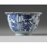 A blue and white 'kraak' porcelain bowl
