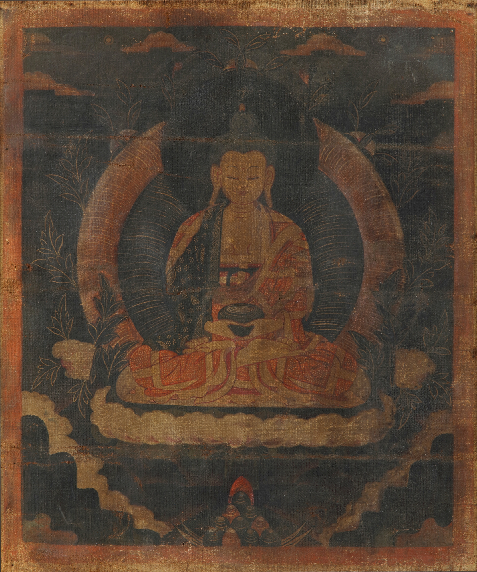 A Tibetan thangka of Shakyamuni