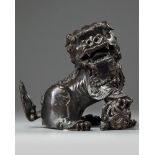 A Chinese bronze Buddhist lion