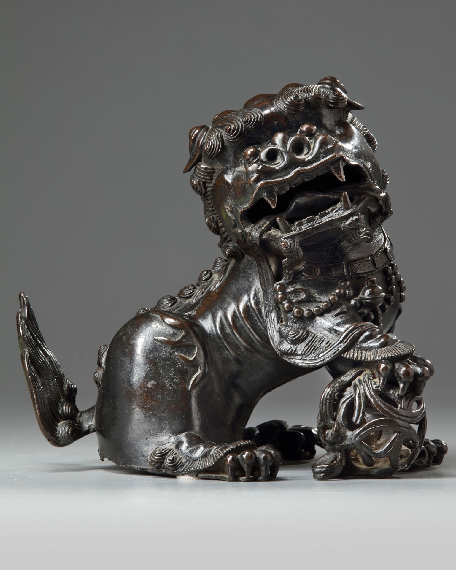 A Chinese bronze Buddhist lion