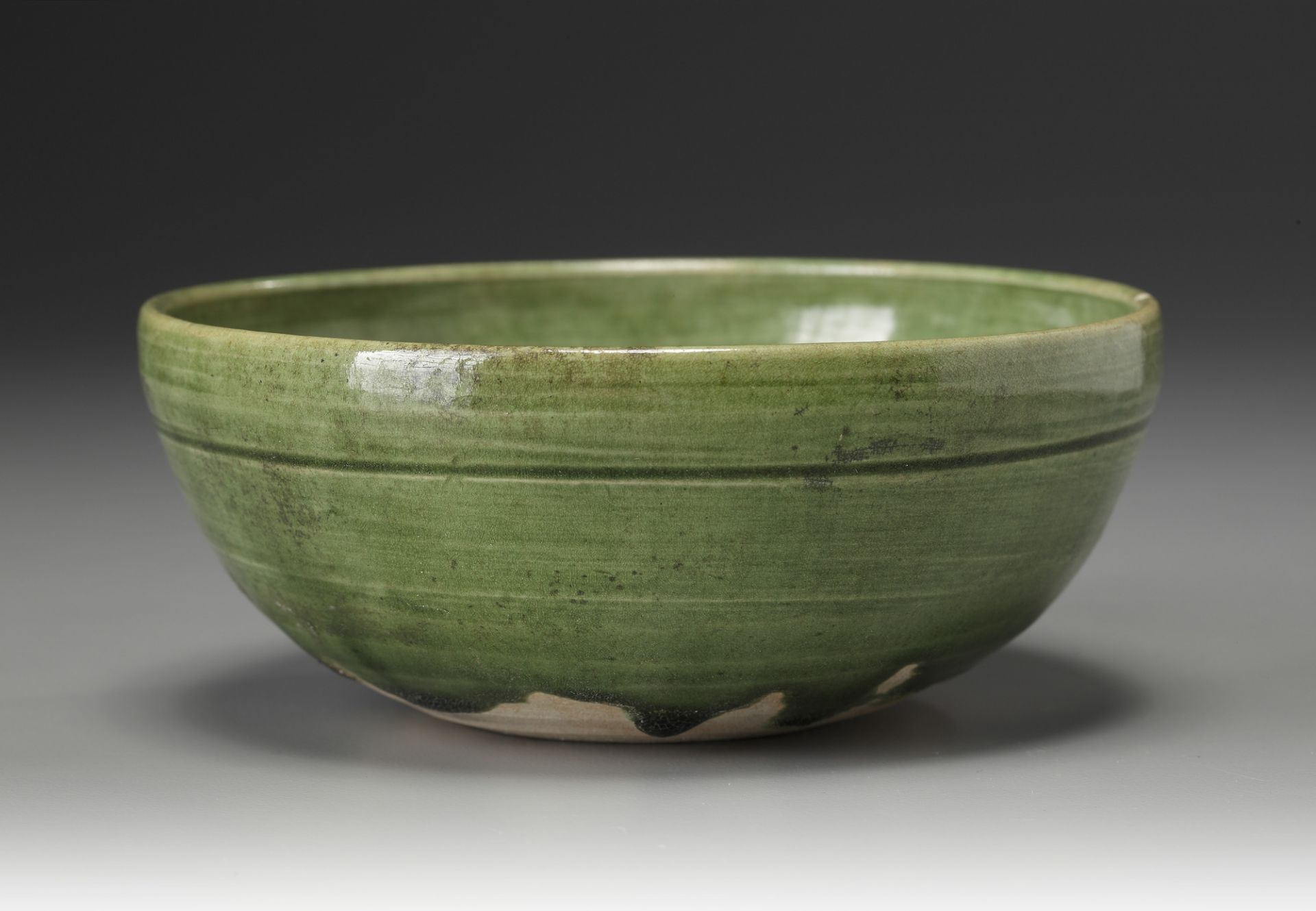 A Chinese green lead-glazed bowl