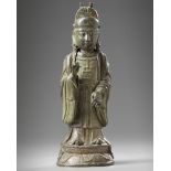 A Chinese bronze figure of an official