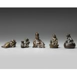 A group of five Chinese bronze scholar's items