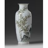 A Chinese enamelled 'bamboo' vase
