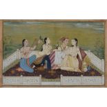 An Indian miniature depicting a loving couple