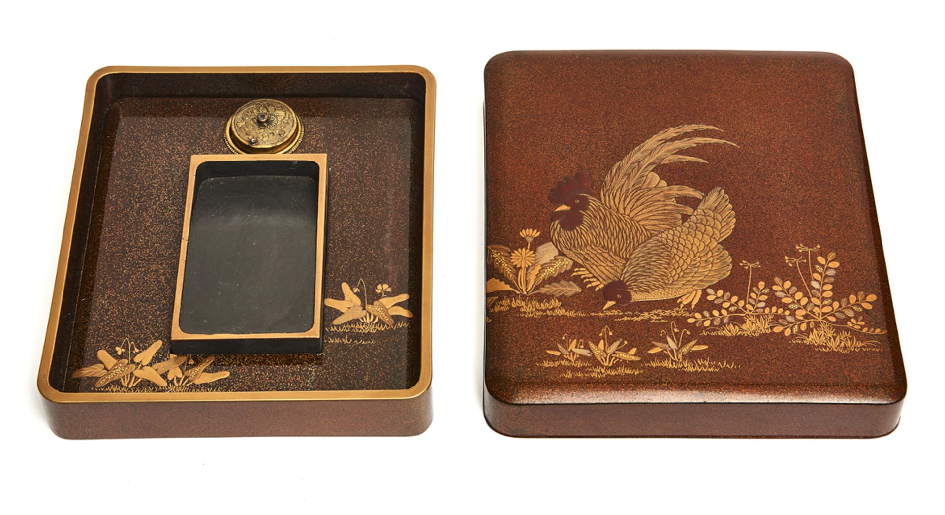 A set of two Japanese lacquer boxes: a large document box and a writing box - Bild 4 aus 10