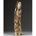 A Chinese ivory figure of Shoulao