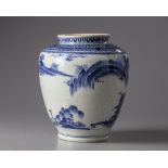 A Japanese blue and white Arita jar